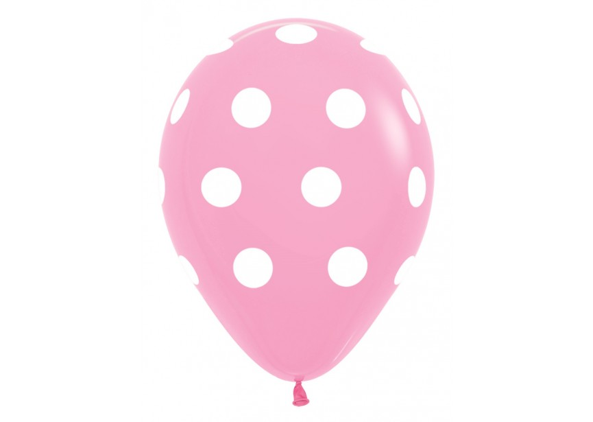 Sempertex Polka Dots Pink 12" Latex 25pk