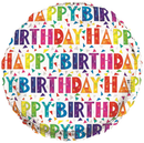 Happy Birthday 18" Words Foil Balloon