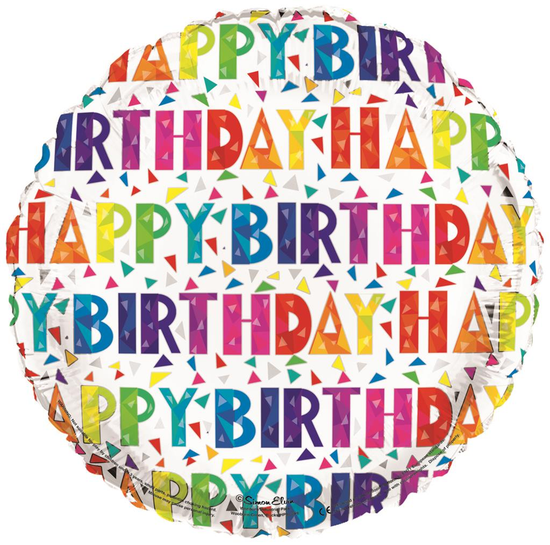 Happy Birthday 18" Words Foil Balloon