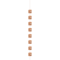 5ft Hanging D cor Age 60 Glitz Rose Gold