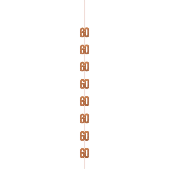 5ft Hanging D cor Age 60 Glitz Rose Gold