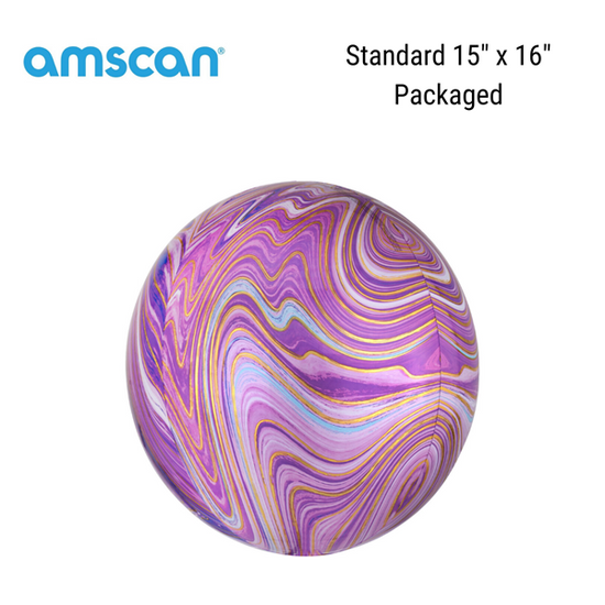 Anagram Purple Marblez Orbz 15" Foil Balloon