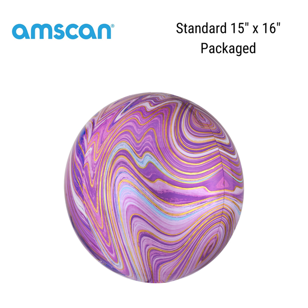 Anagram Purple Marblez Orbz 15" Foil Balloon