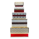 Gift Box Set Of 5 Red & Gold