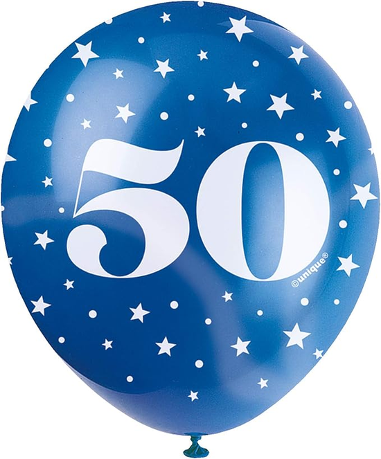 Age 50 12" Latex Balloons 5pk