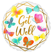 Anagram Get Well White & Gold 18" Foil Balloon