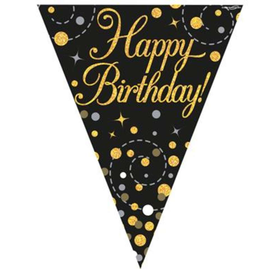 Oaktree Bunting Fizz Happy Birthday Black 3.9M