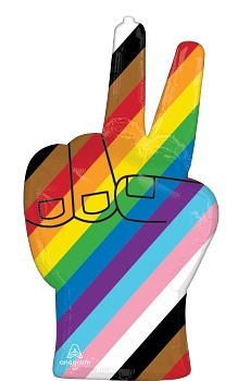 Anagram Foil Balloon LGBTQ Rainbow Peace Sign 33
