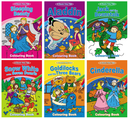 Alligator Products fairy tales coloring book featuring vibrant illustrations for kids' activity and creative fun.
