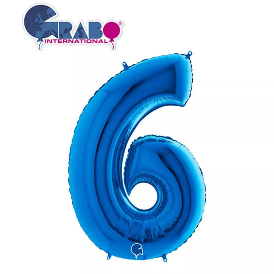 Grabo Foil Balloon Blue 40" Number 6