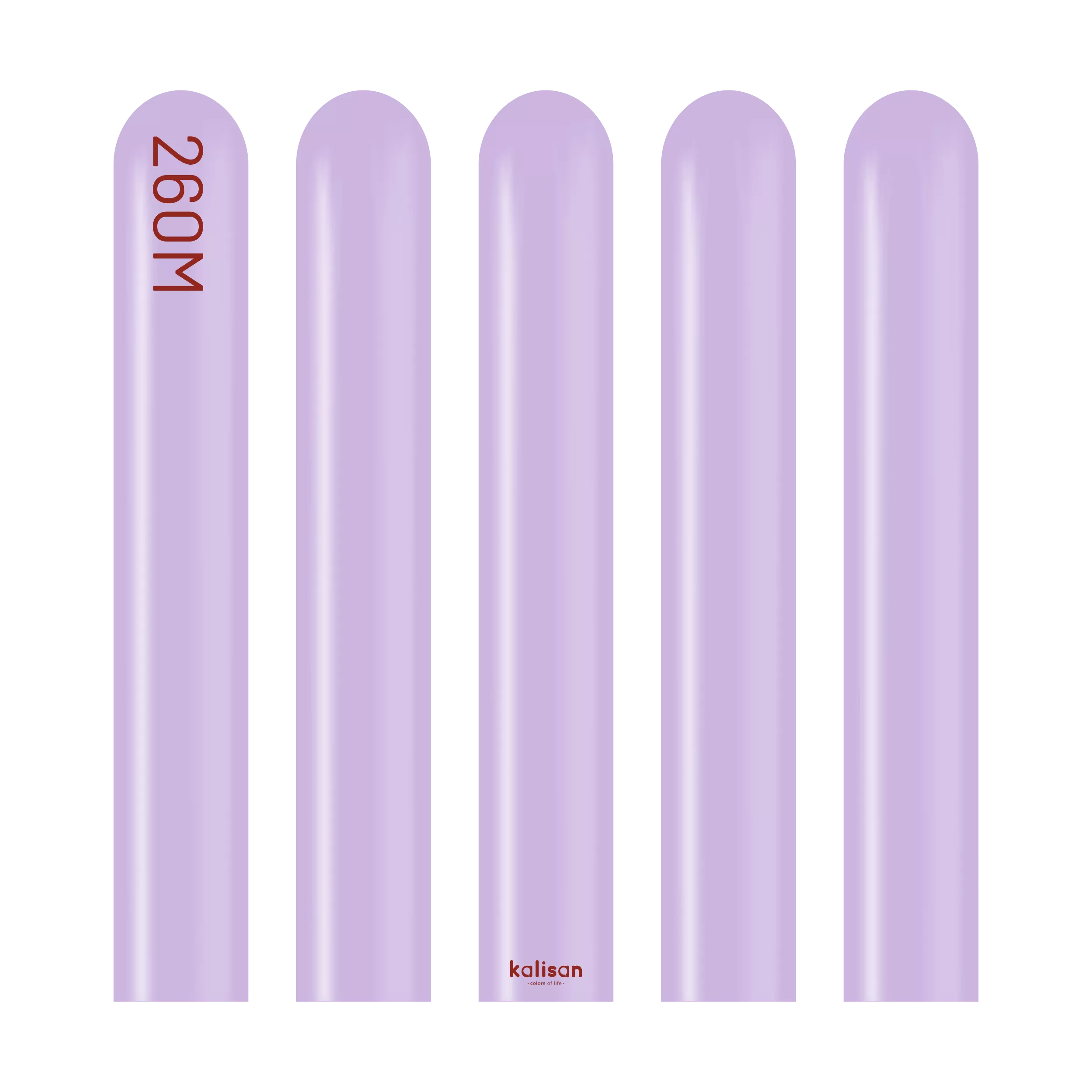 Kalisan latex modeling nozzles in lilac color, 260 Nozzle Up, 100-pack, showing close-up of flexible latex nozzles for crafting.