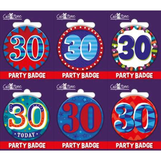 Giftzone Small Badges Age 30 Male