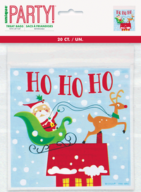 Unique Treat Bags Zip Lock Christmas Santa 20pk