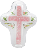 Communion Pink Cross 28" Supershape Foil Balloon