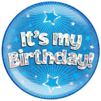 Oaktree Badge It's My Birthday Blue Jumbo 6