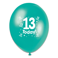Tiger Feet Age 13 Birthday 10" Balloons 6x8pk