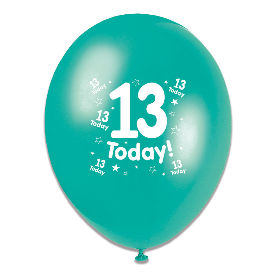 Tiger Feet Age 13 Birthday 10" Balloons 6x8pk