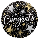 Anagram Congrats Stars 18" Round Foil Balloon