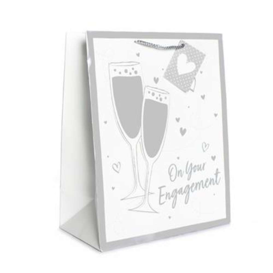 Gift Bag Engagement Champagne Large Portrait 6pk