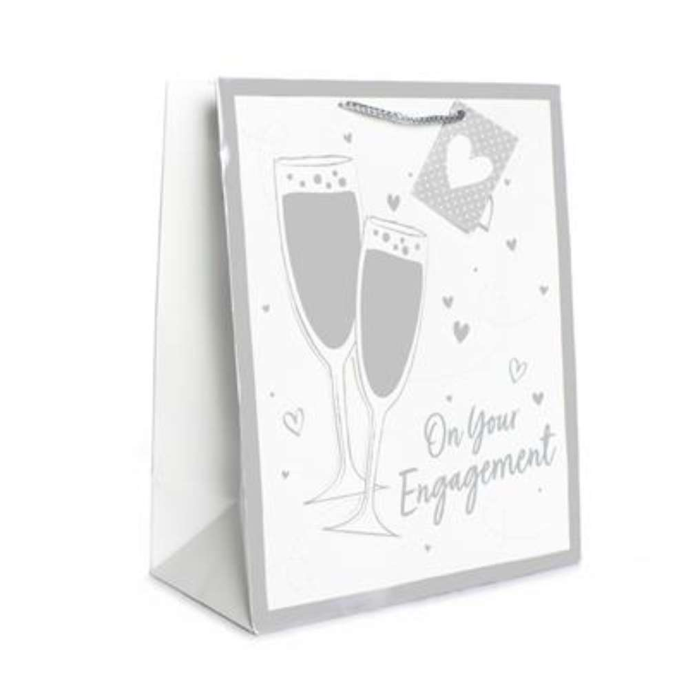Gift Bag Engagement Champagne Large Portrait 6pk