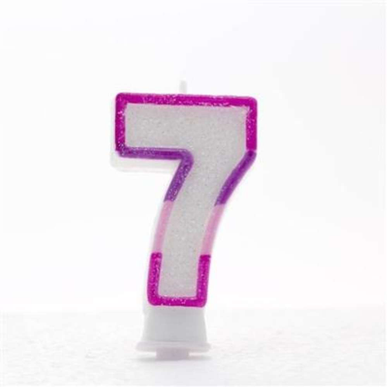 APAC 6 Pack Party Candle Number 7 Pink