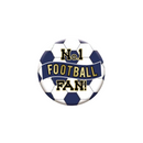 No.1 Football Fan 5.5cm Navy & White Badge