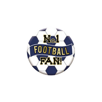 No.1 Football Fan 5.5cm Navy & White Badge