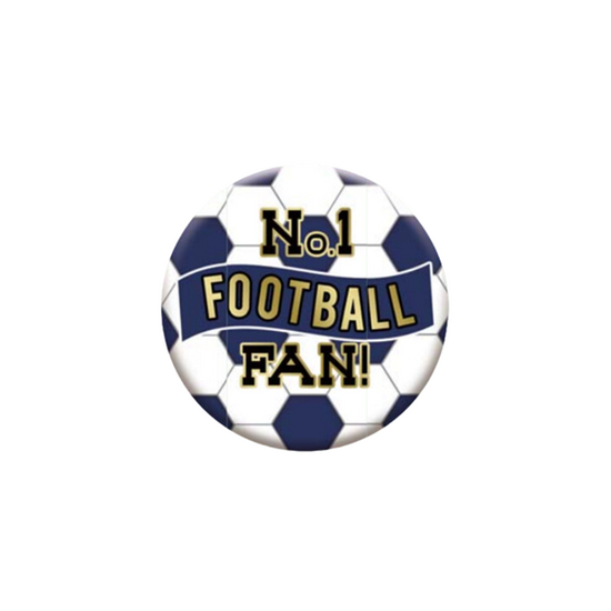 No.1 Football Fan 5.5cm Navy & White Badge