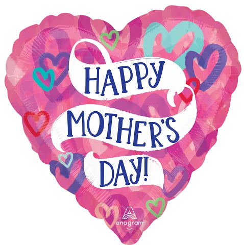Anagram Mother's Day Hearts 18" Foil Balloon