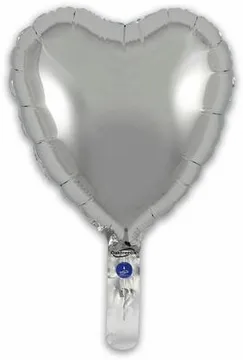 Oaktree 5 Pack Foil Balloon Silver Heart 9