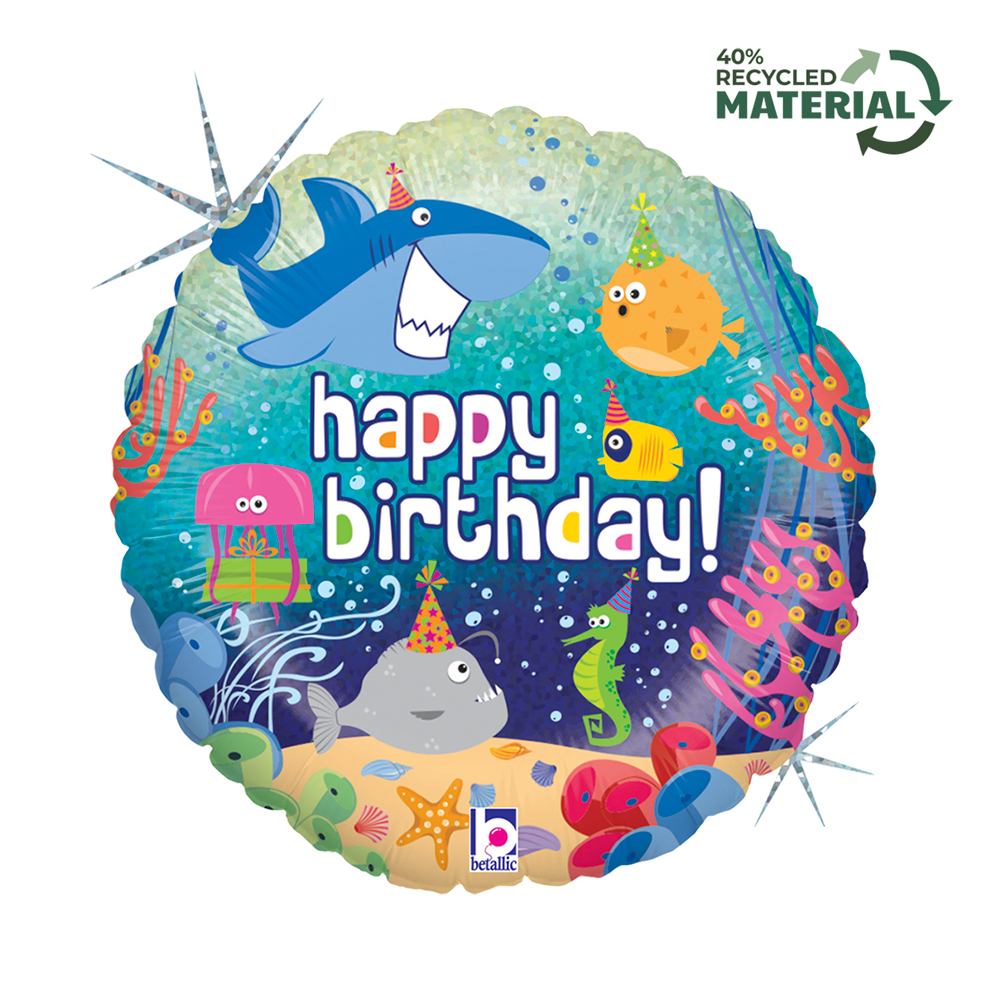 Grabo Foil Balloon Birthday Ocean 18"