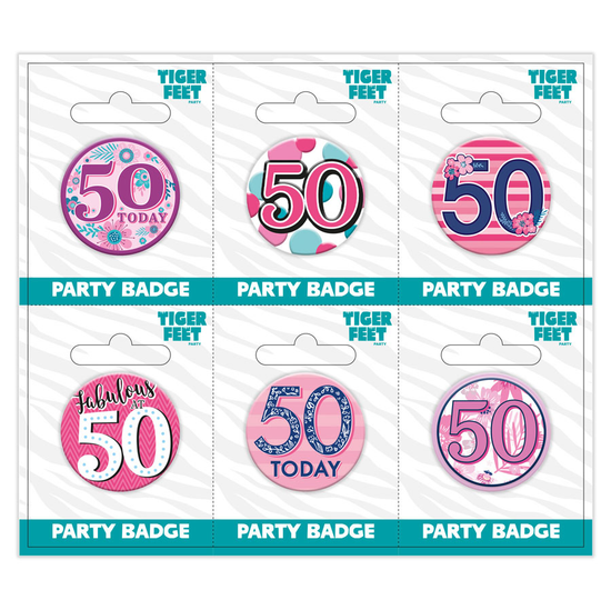Small Badges Age 50 Female 6pk