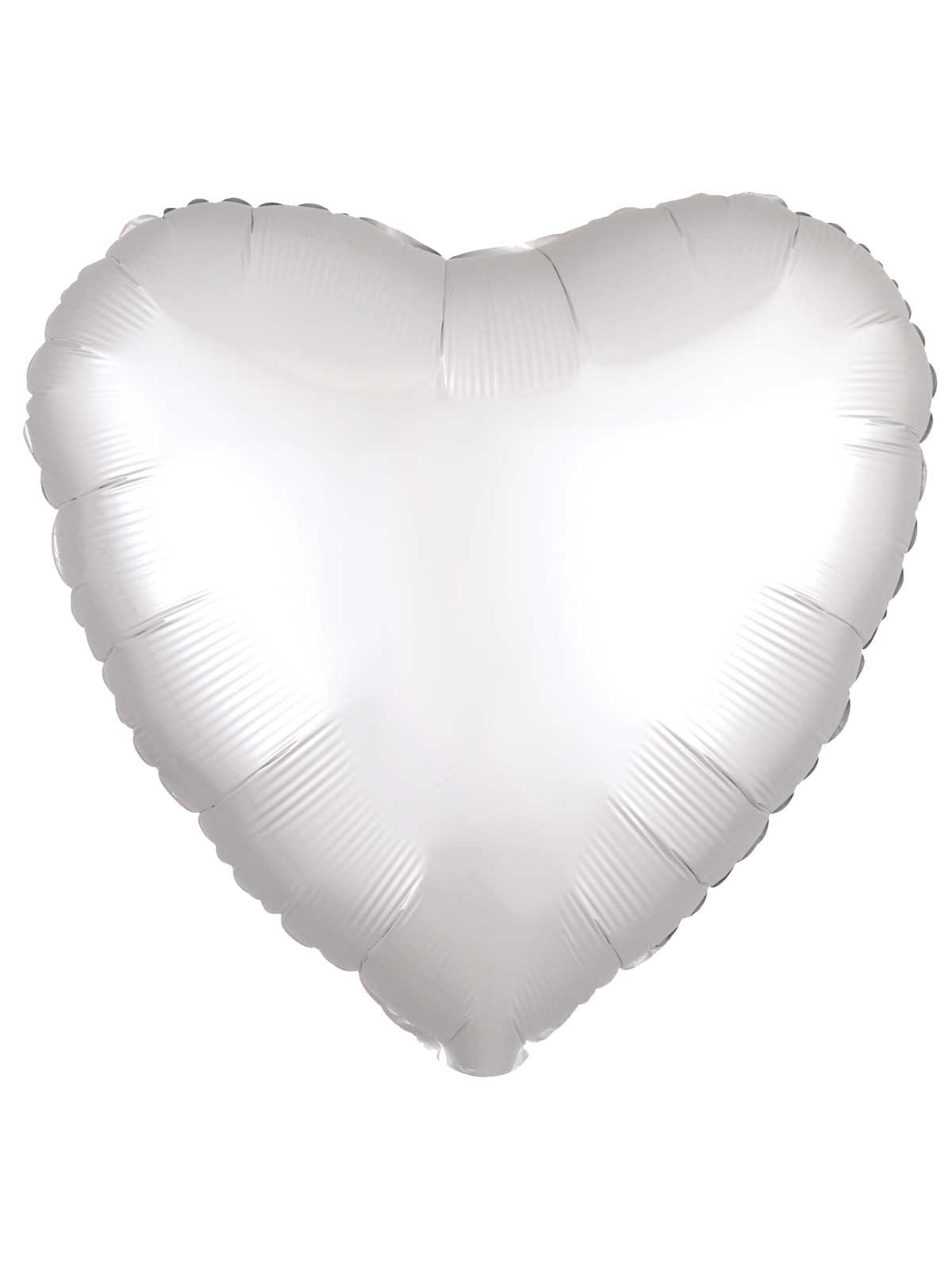 Anagram Foil Balloon Satin Luxe White Heart 18"