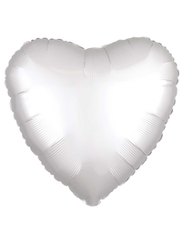 Anagram Foil Balloon Satin Luxe White Heart 18"