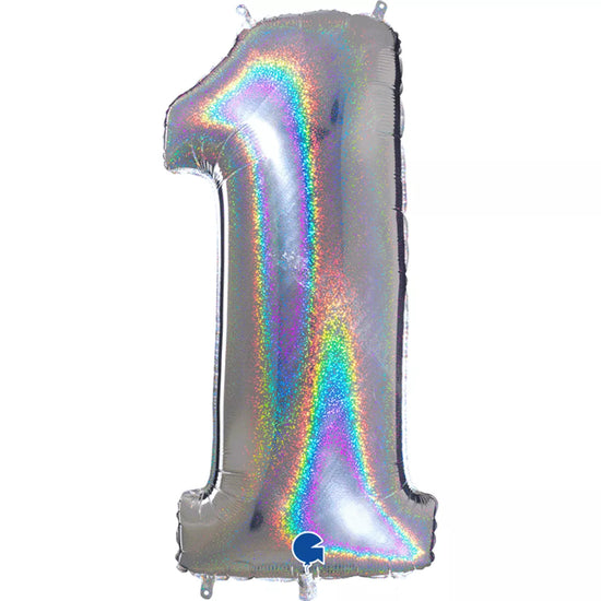 Grabo Foil Holo Glitter Silver 40" Number 1