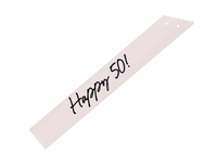 PartyDeco Paper Sash Age 50 Cream & Black 76cm