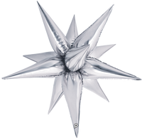 Prima Foil Balloon Silver Starburst 26"