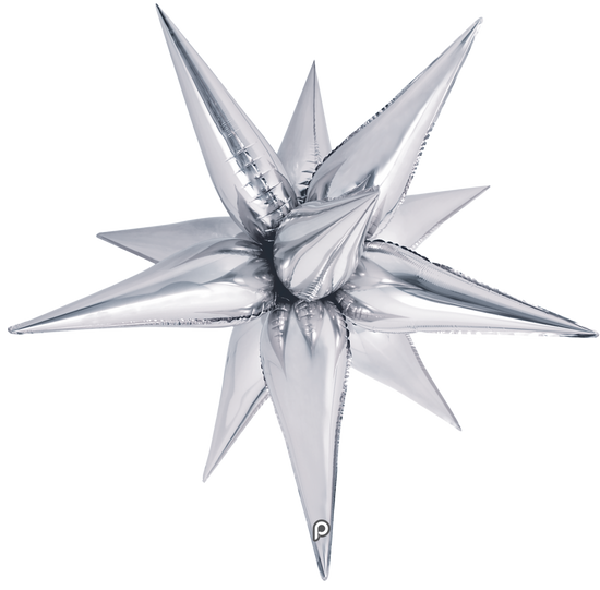 Prima Foil Balloon Silver Starburst 26"