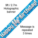 Oaktree Banner Age 14 Blue Holographic 9ft
