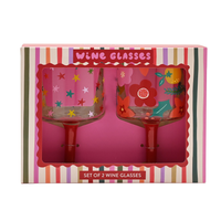 Widdop 2 Pack Wine Glasses Raspberry Blossom