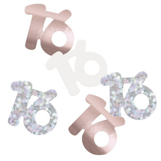 Rose Gold Glitz 16th Birthday Foil Confetti 14g