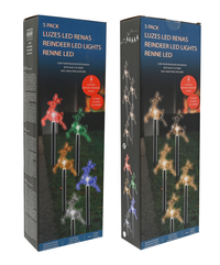 Uncle Bills 5 Pack LED Path Lights Timer Reindeer