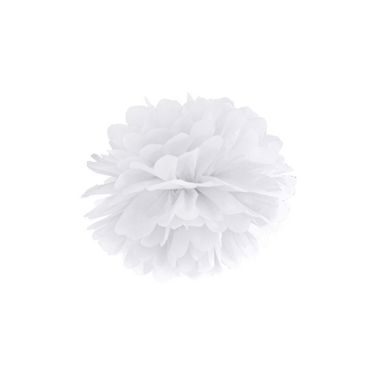 White Tissue Paper Pom Pom 25cm
