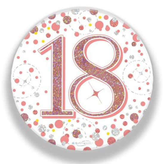 Oaktree Sparkling Fizz Badge Age 18 Rose Gold 3