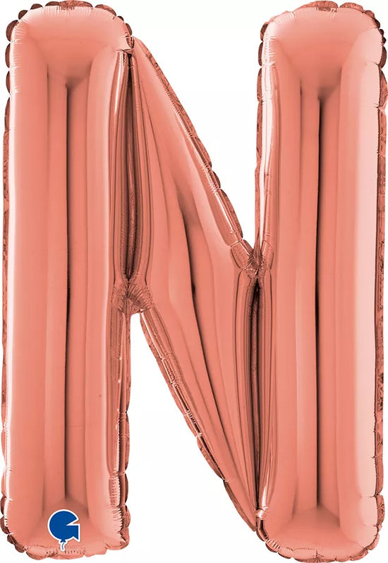Grabo Foil Balloon Rose Gold 26" Letter N