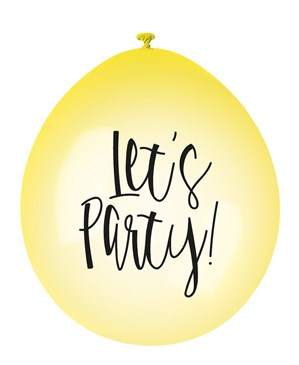 Assorted Colour Let's Party Latex Balloons 10pk