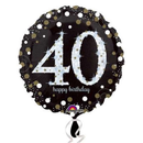 Anagram 40th Black & Gold 18" Foil Balloon