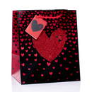 Gift Bags Gusset Hearts Medium 6pk