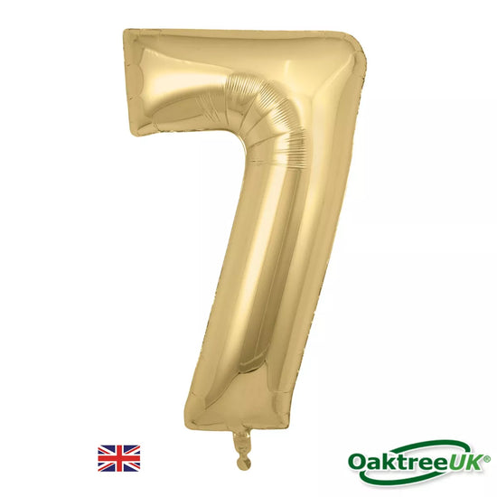 Oaktree Foil Balloon Silk Gold 34" Number 7