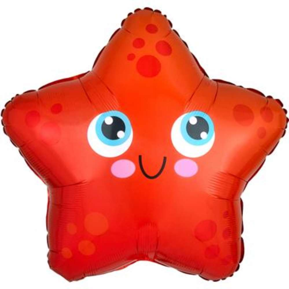 Anagram Foil Balloon Red Starfish 17"